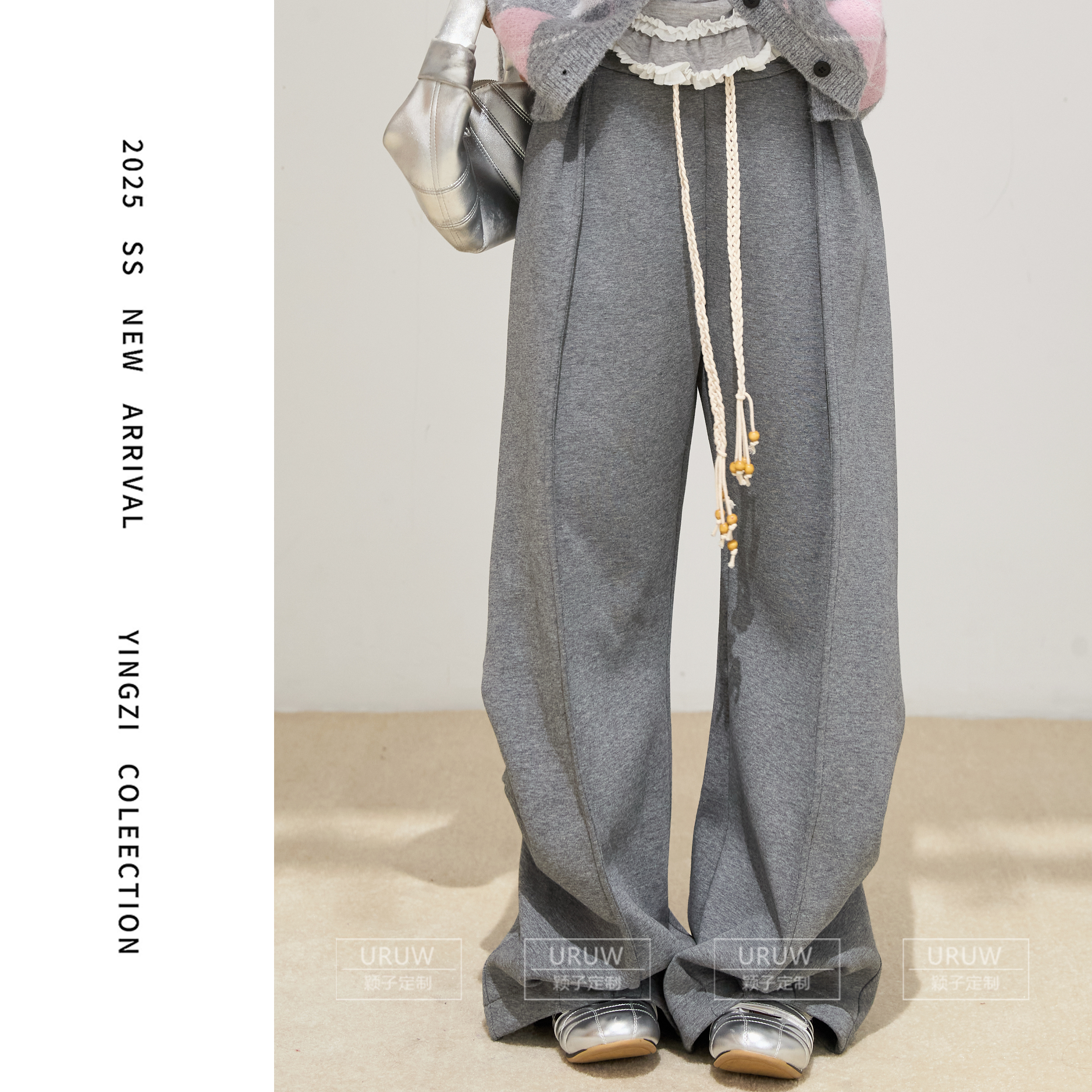 颖子定制【满分松弛】秋冬简约百搭直筒阔腿裤女休闲通勤阔腿裤6739