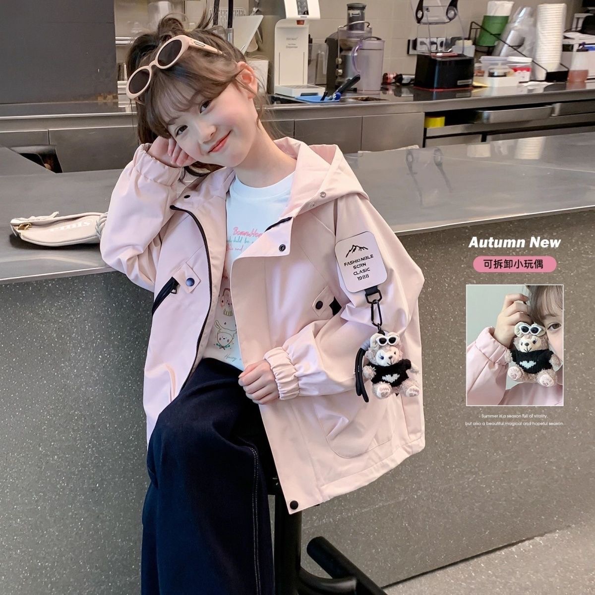 儿童冲锋衣春秋2025新款洋气童装女孩户外防风独特超好看女童外套