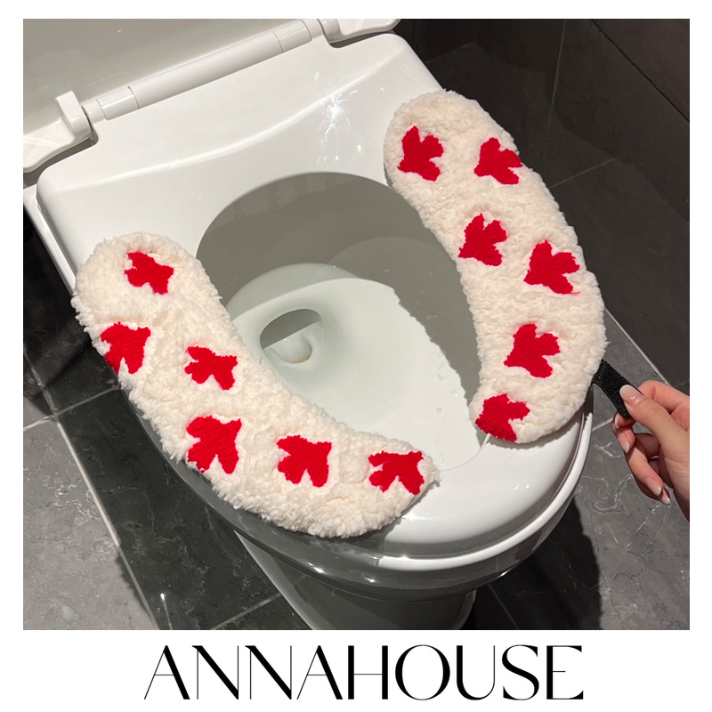 ANNAHOUSE羊羔绒马桶垫冬季加厚坐便器垫圈防水粘贴式马桶坐垫NS