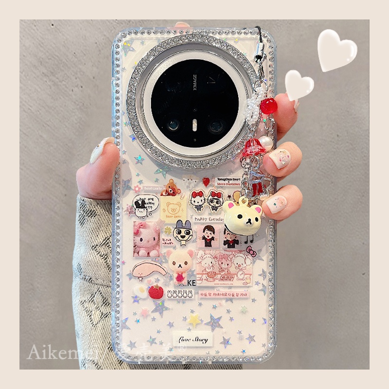 适用华为mate70pro+手机壳可爱卡通kt猫mate60pro+拓麻歌子轻松熊