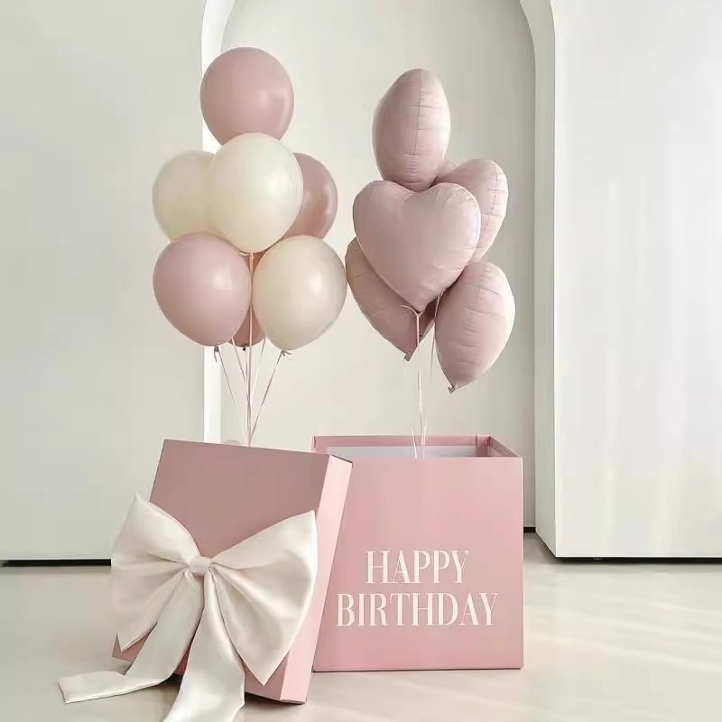 Baby粉宝宝爱心形铝膜气球氦气飘空生日惊喜派对布置装饰用品女孩