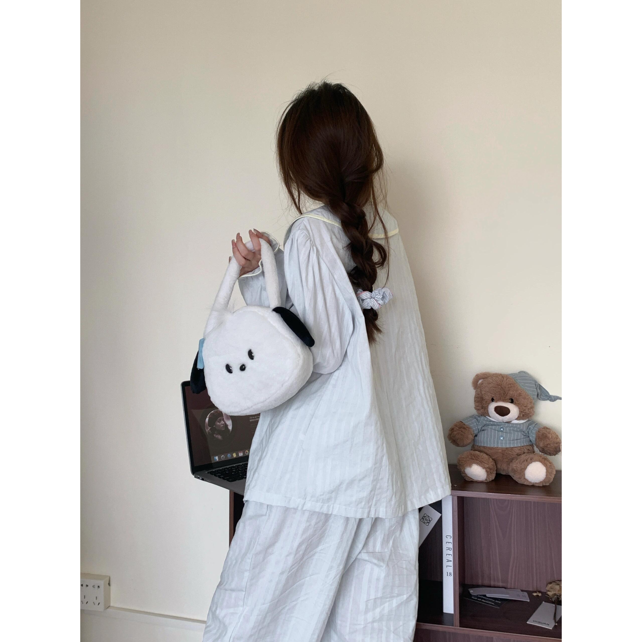 【TPNY宅町睡衣】简约纯色睡衣女秋季新款长袖长裤可外穿家居服套装