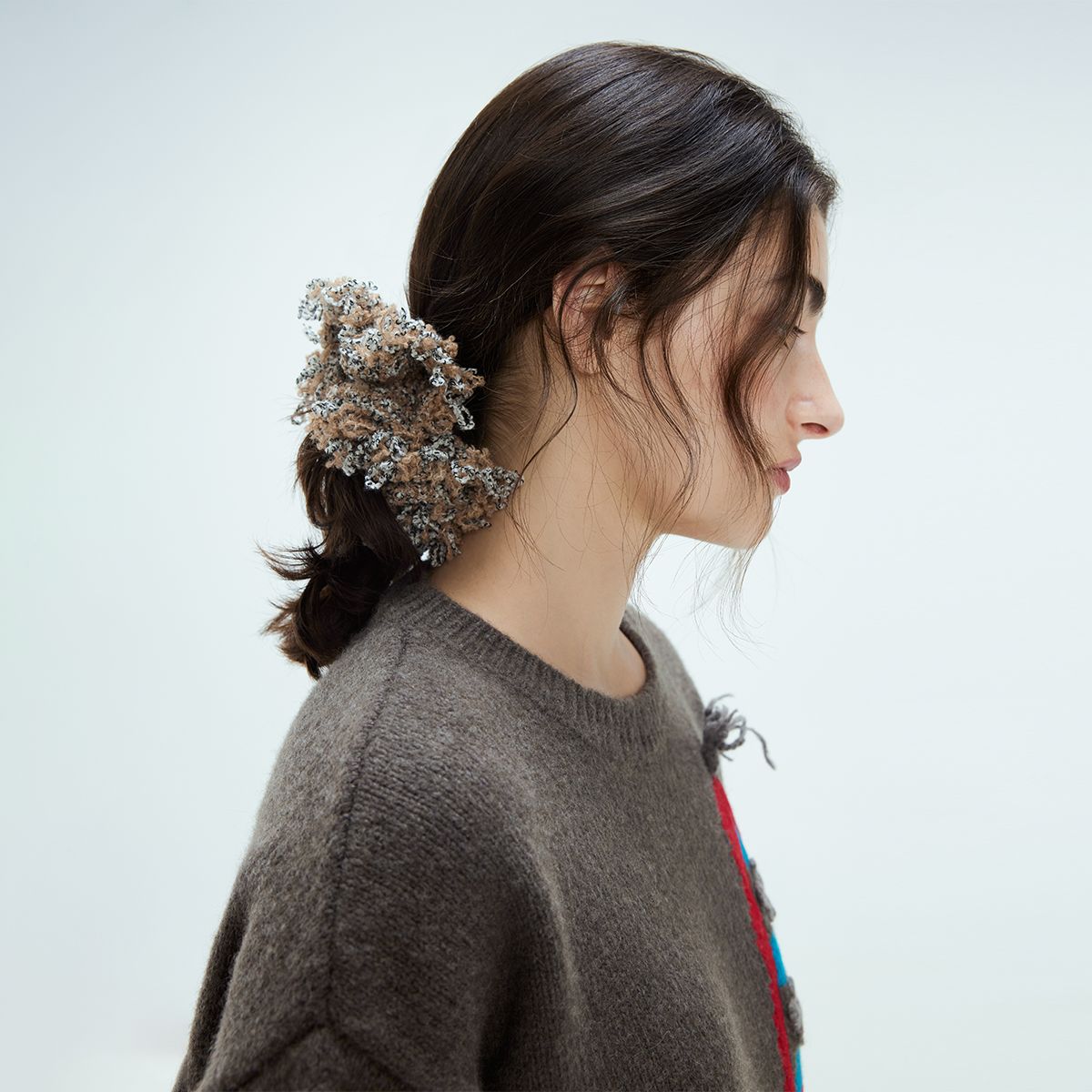 颂的鹤 杂色编织FLUFFY大肠发圈（大号）气质女DSC买手店 DY5S46003