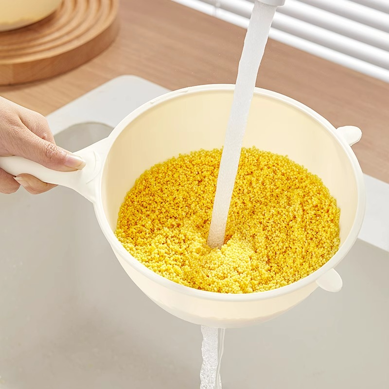 优勤沥水篮超细洗米筛淘米盆细孔过滤勺厨房家用洗菜盆沥水果篮子