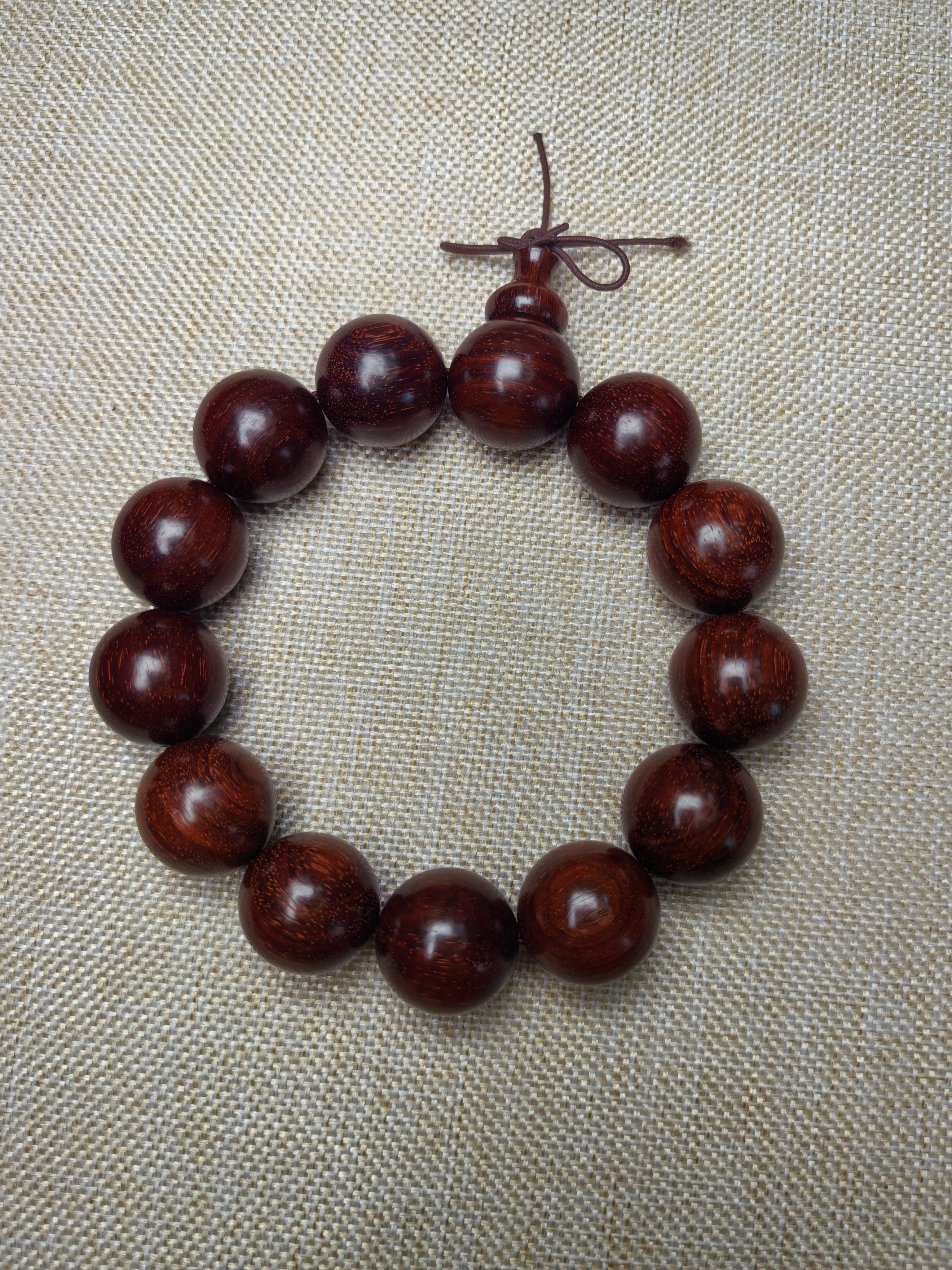 印度小叶紫檀1.8*13颗高油高密老料檀香紫檀文玩手串