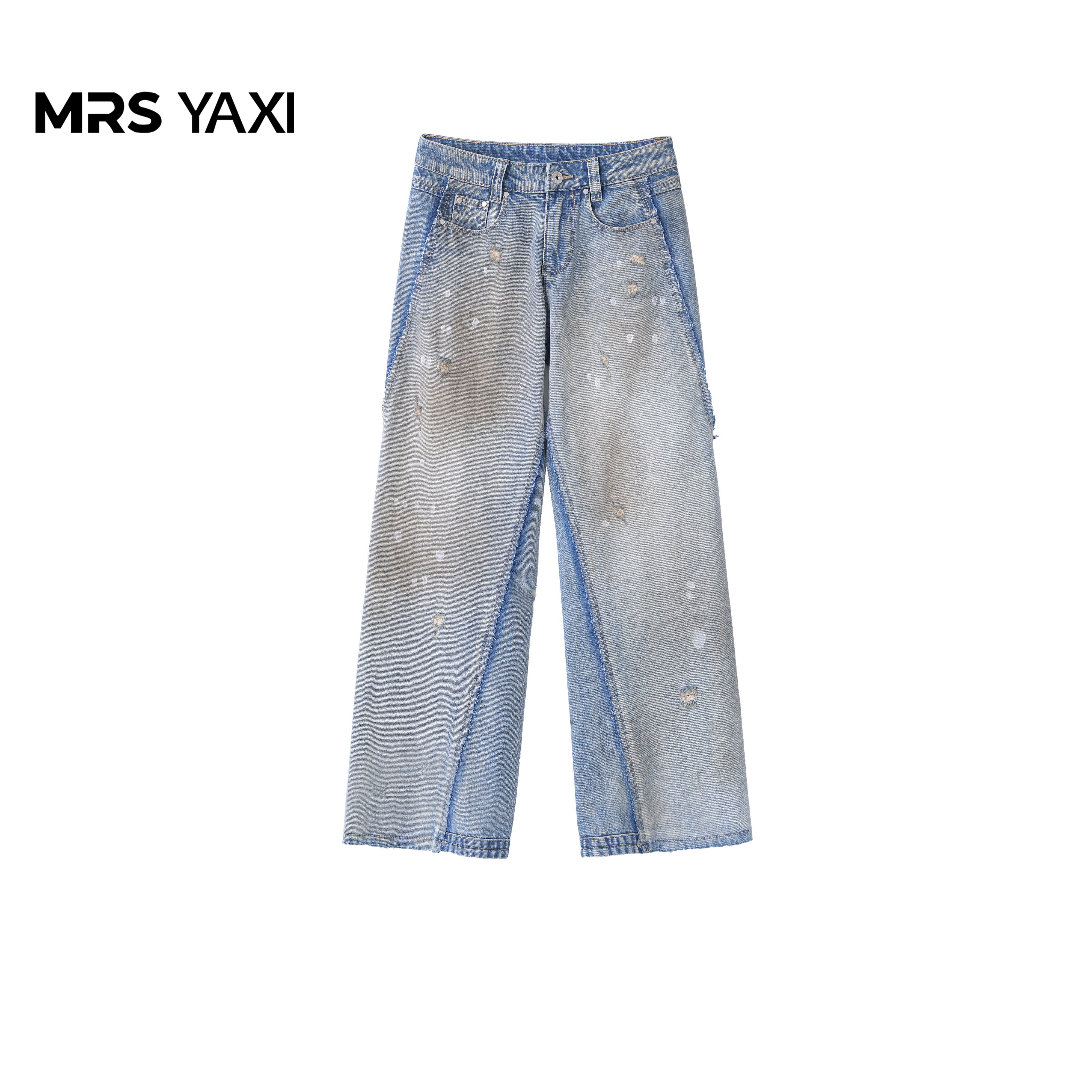 Mrsyaxi泼墨小众设计款牛仔裤YX5093024
