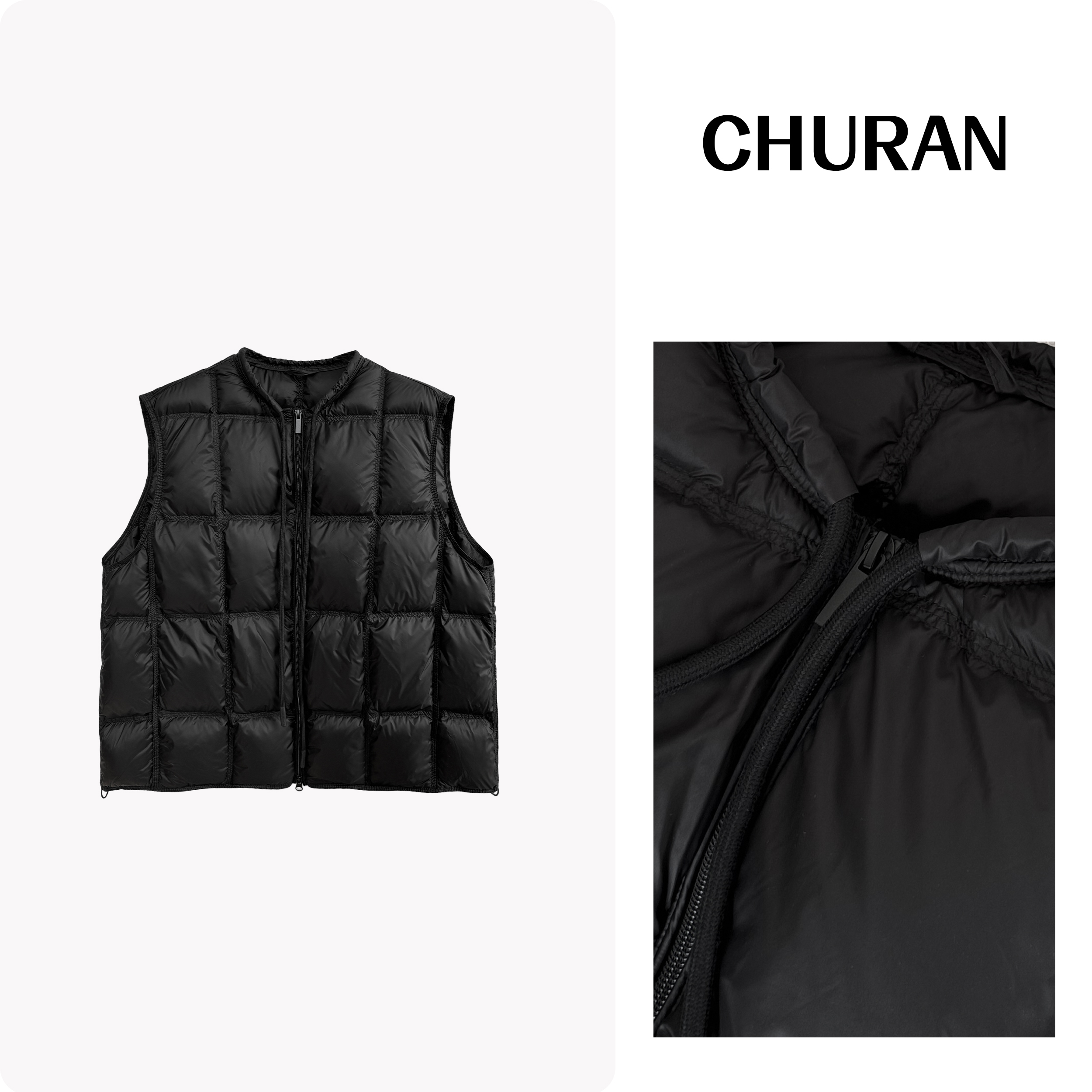 秋冬新款韩系圆领宽松大版羽绒服白鸭绒马甲女韩版坎肩马夹8894