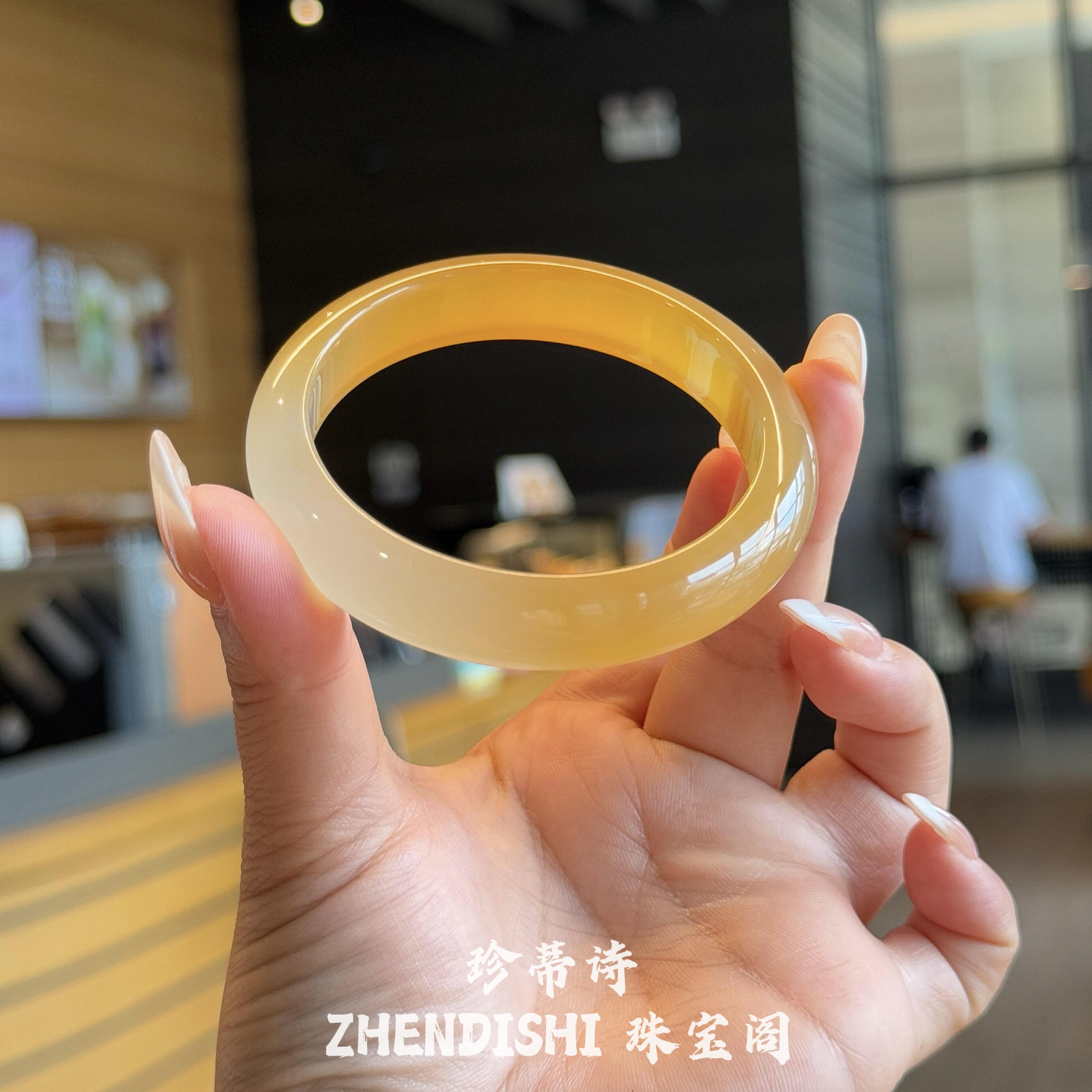 天然黄龙玉手镯香槟金玉镯子一口糖手镯金丝玉手镯桂花酿玉镯子女