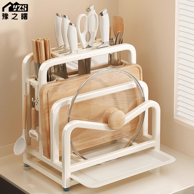 304不锈钢厨房刀架菜板置物架2025新款多功能刀具筷笼一体收纳架