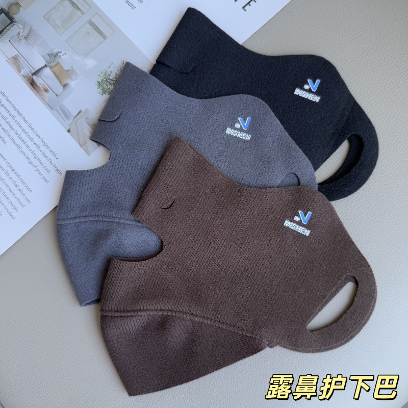保暖口罩暖绒女秋冬防风户外骑行遮全脸露鼻防冻护下巴防寒面罩男