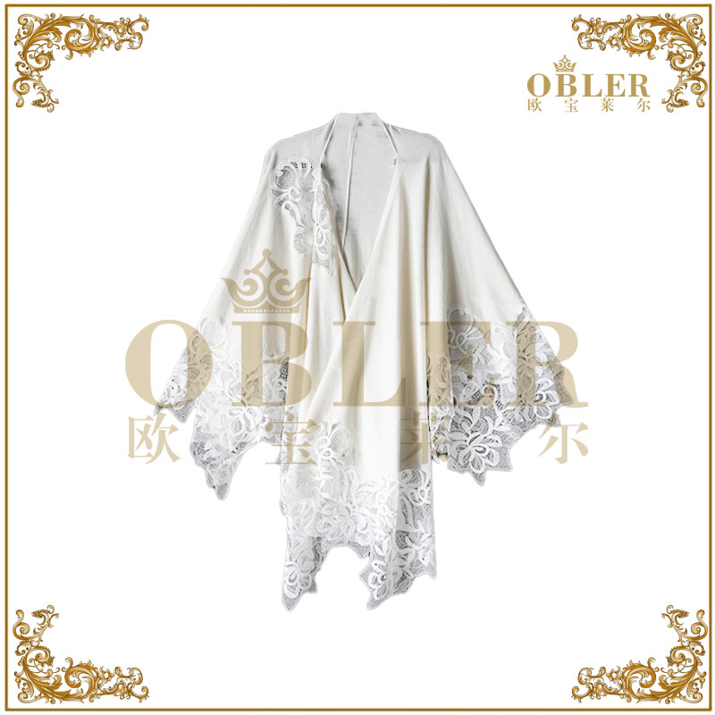 欧宝莱尔2025宫廷风抽褶百搭披肩305-F334