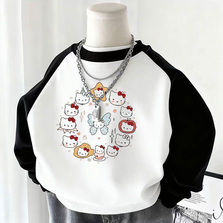 韩系女童宝宝卫衣甜酷2025秋冬装洋气女孩圆领加绒保暖女学生上衣