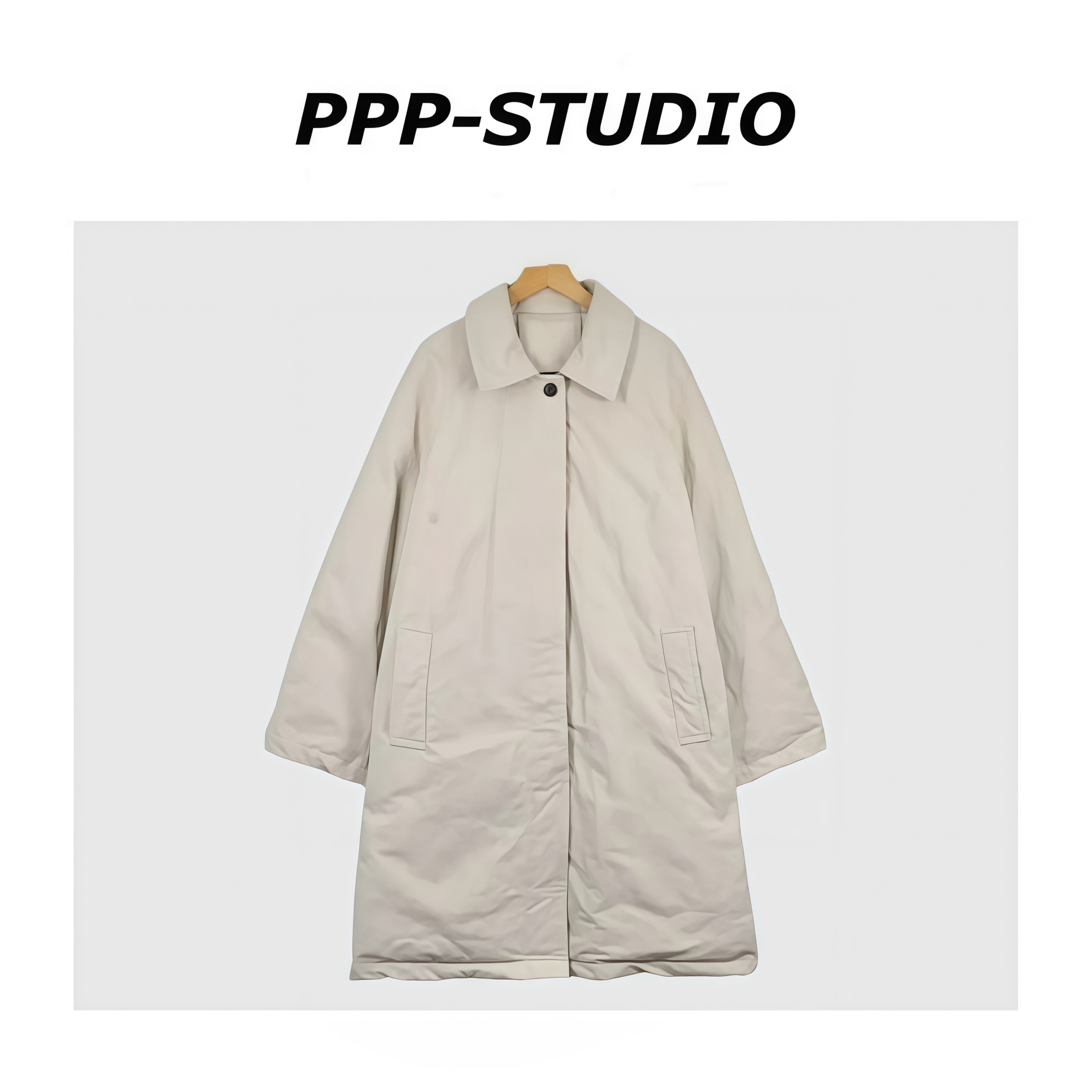 『PP-STUDIO』冬季新款时尚宽松百搭慵懒风中长款羽绒服*20253562