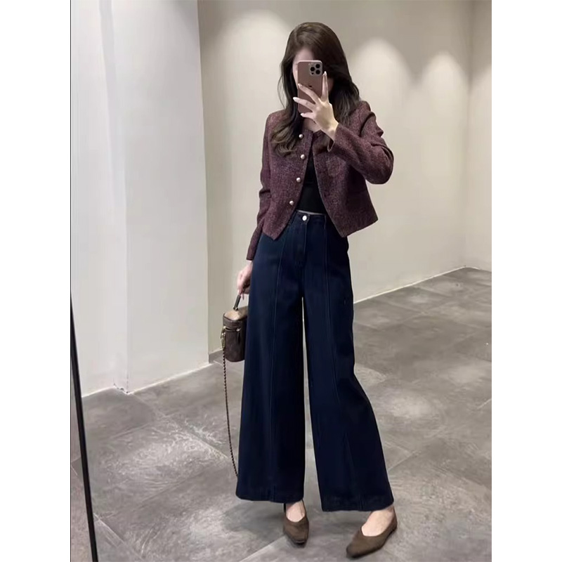 早秋安可拉红穿搭独特绝美气质高级感小洋装又a又飒小香风套装裤