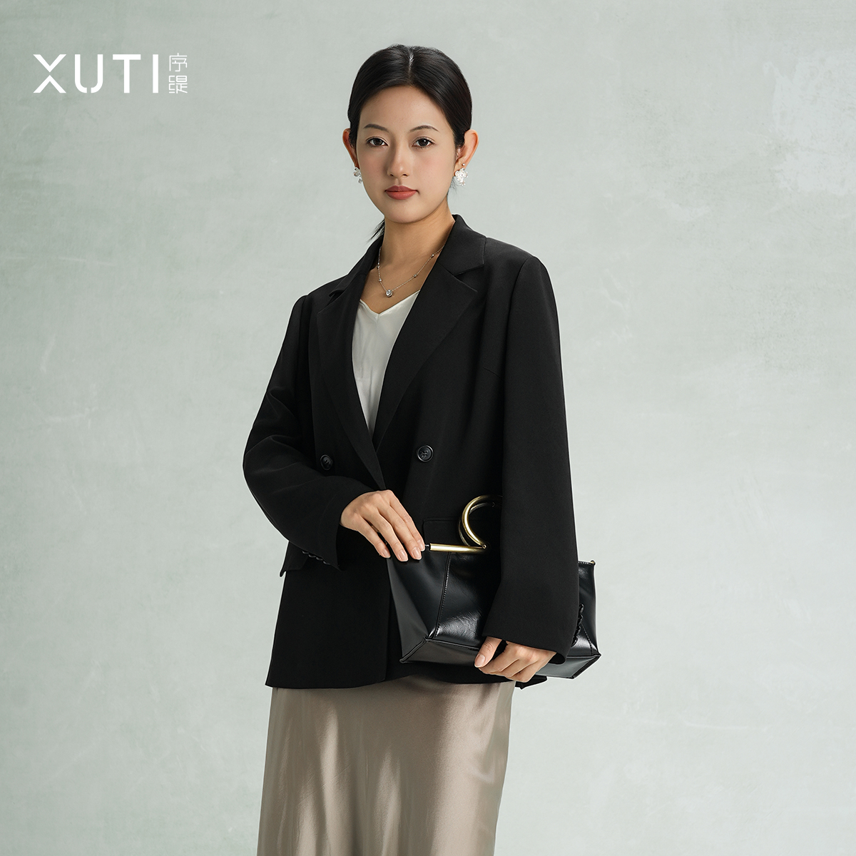 序缇秋季新款复古国风新中式女装桑蚕丝西装上衣H260-19895