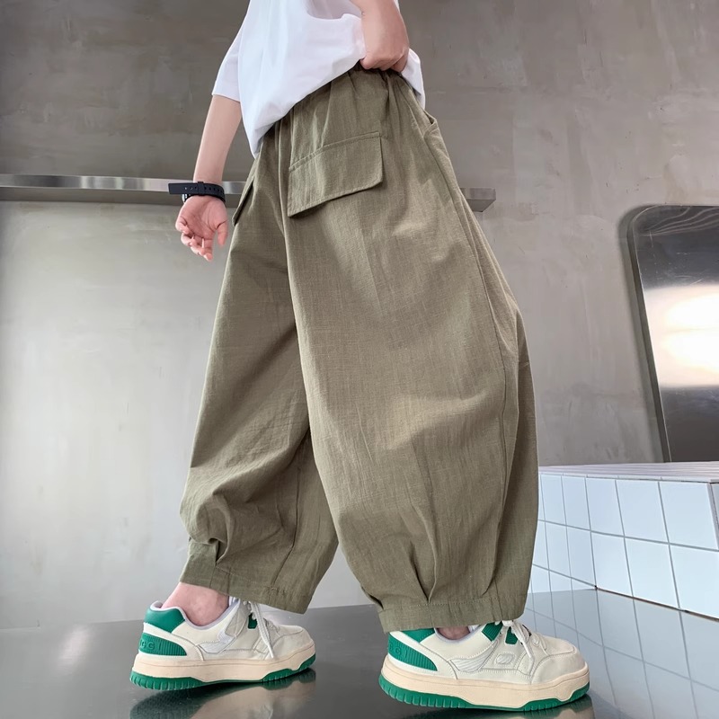 男童裤子夏季薄款2025新款中大童宽松防蚊裤中大童痞帅儿童灯笼裤