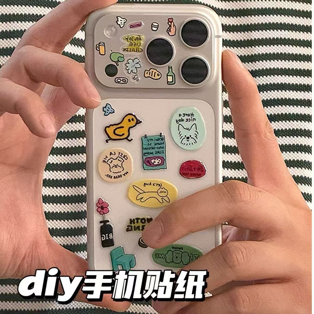 ins可爱小狗果冻美甲贴纸高颜值diy17promax手机平板装饰手机壳贴