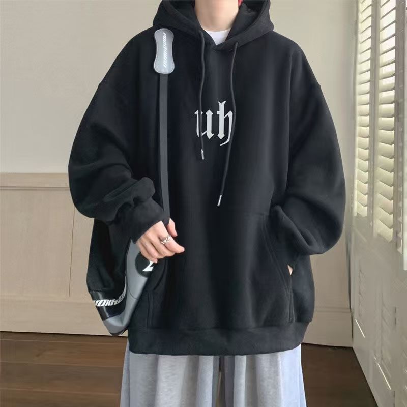 特大码300斤重磅连帽卫衣男潮牌秋冬宽松oversize青少年加绒卫衣