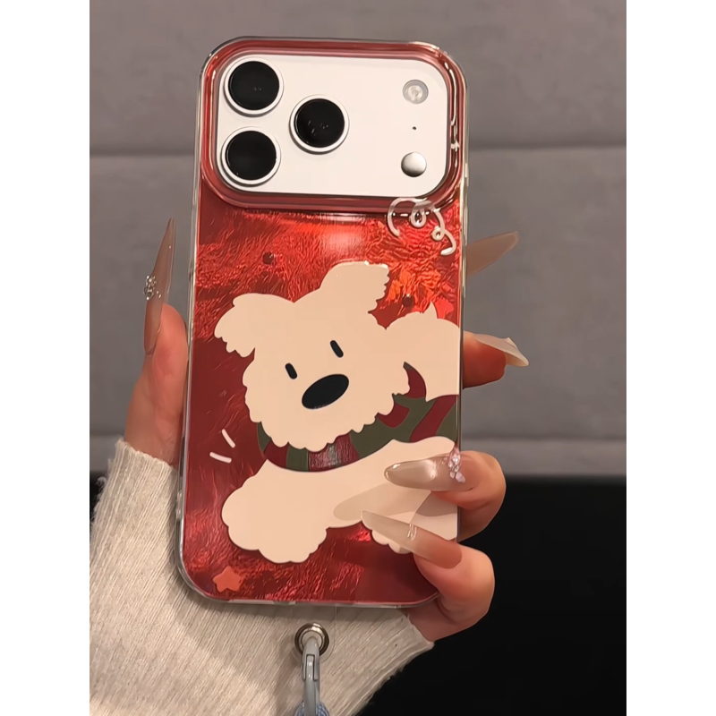 圣诞小狗适用苹果17pro手机壳16pm漩涡IMD华为p80荣耀小米15红米k