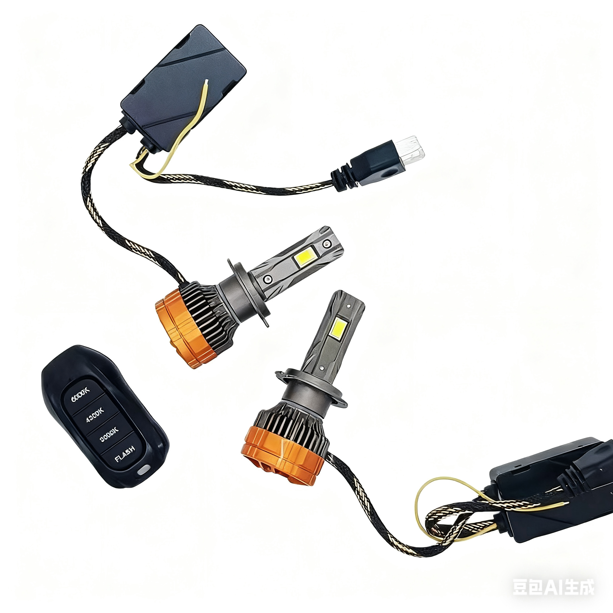 三色爆闪超亮汽车LED雾灯免改装适用于多种车型！皇冠三色爆闪雾灯