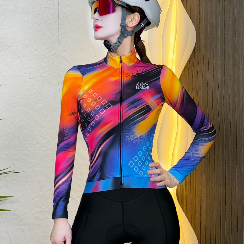 【流金】秋冬季加绒加厚保暖速干骑行服公路自行车公路车骑行上衣