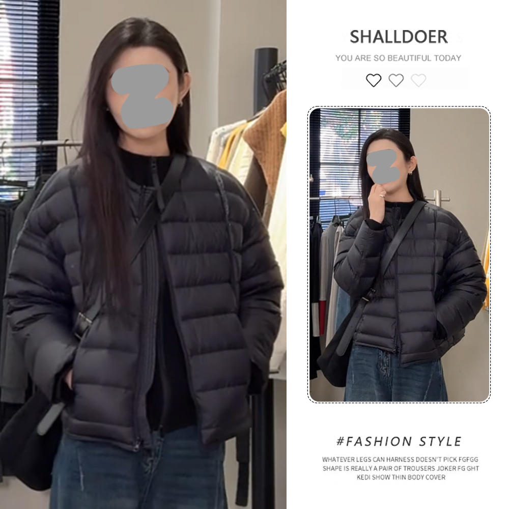 2025秋冬设计感小香风洋气宽松保暖棉服女夹绵加厚显瘦圆领外套女