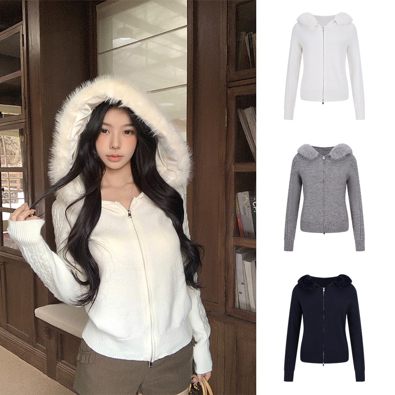 Moses Queen/魔西女王爆款显瘦气质针织麻花毛衣韩系打底衫外套