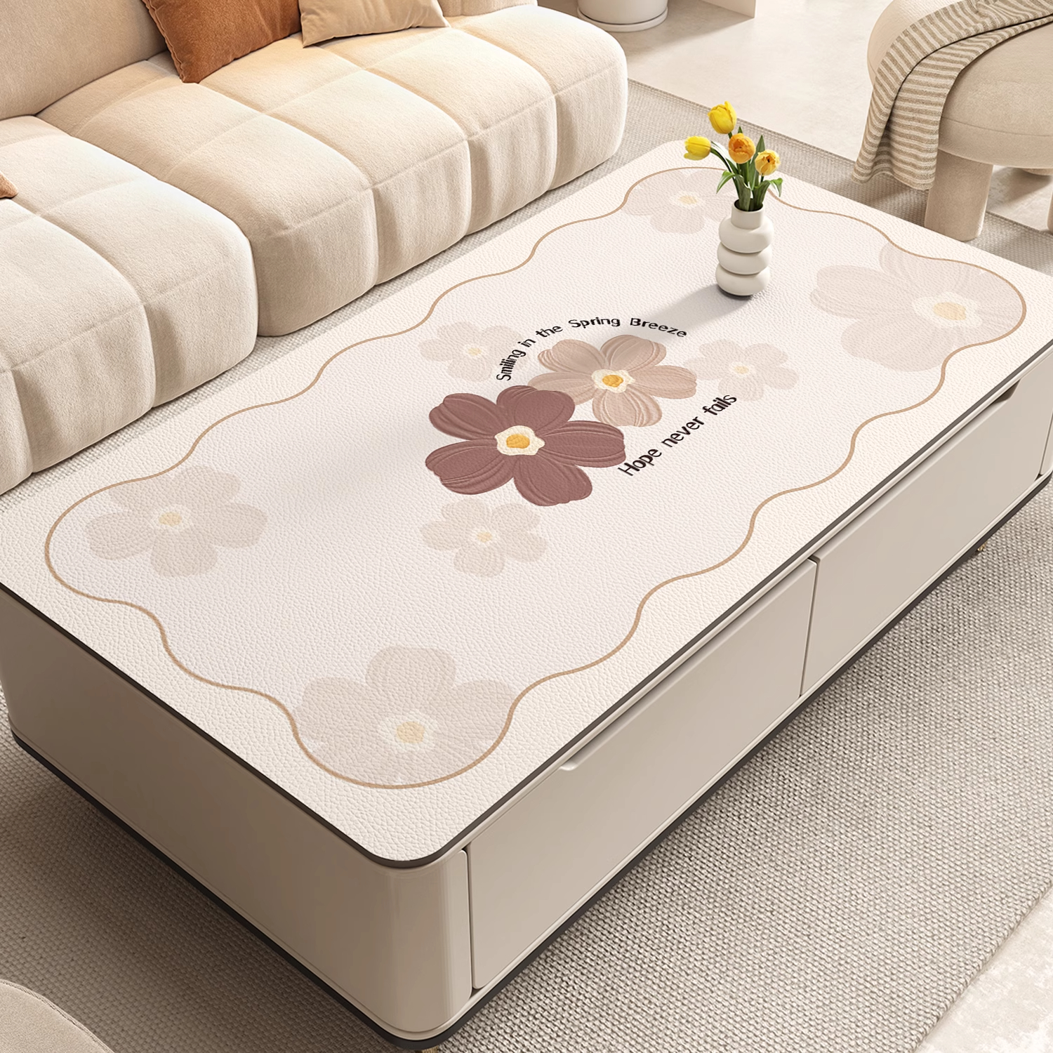 百万秀轻奢高档皮革免洗餐桌垫防水防油茶几垫防烫隔热桌面保护垫