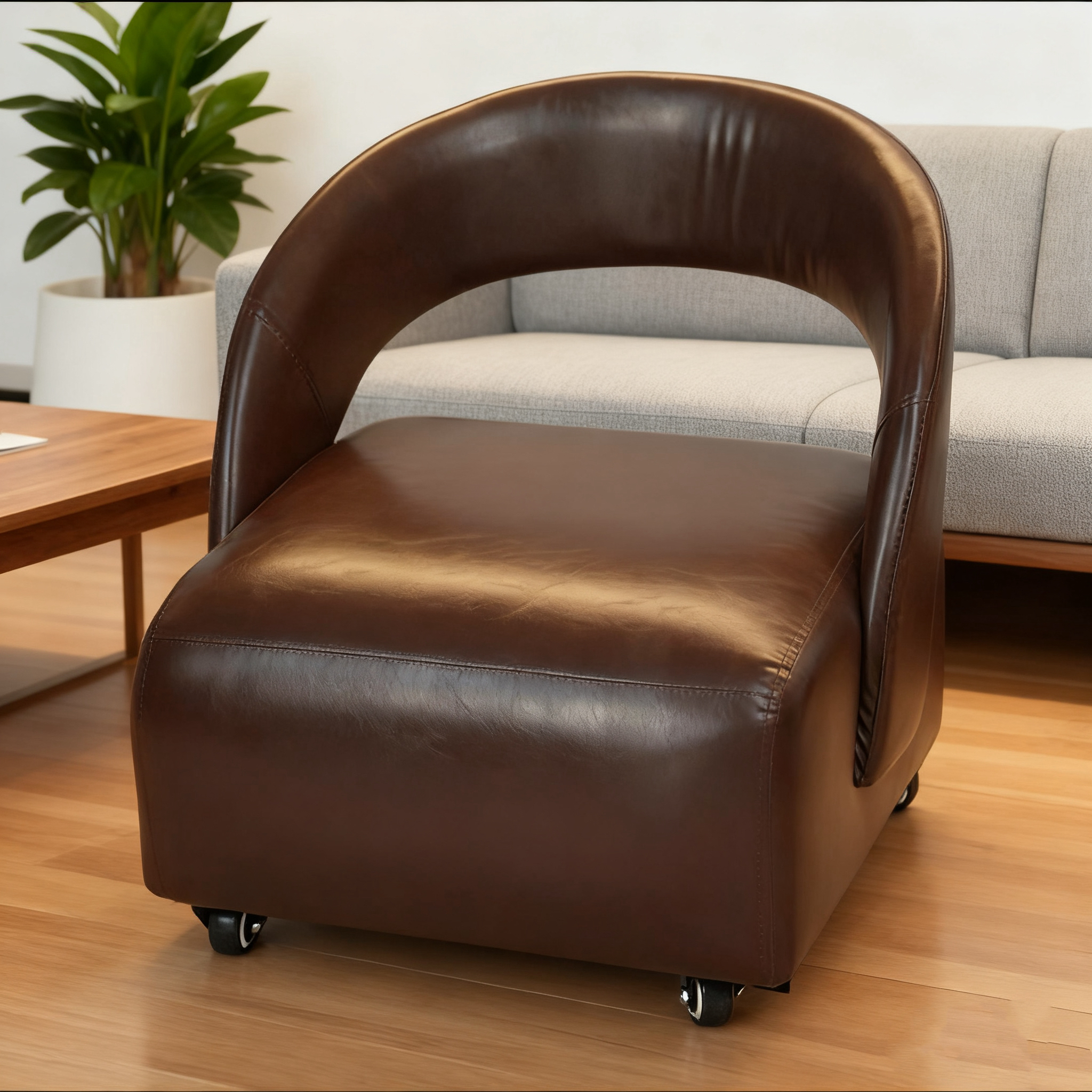 整装静音轮溜溜凳大号单人家用溜溜椅靠背客厅小凳子多巴胺家具