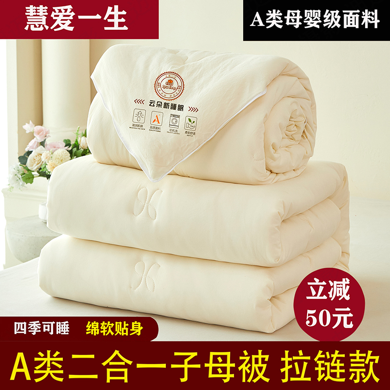 双胎子母被二合一大豆被夏被子春秋被秋冬被加厚单双人学生被被芯