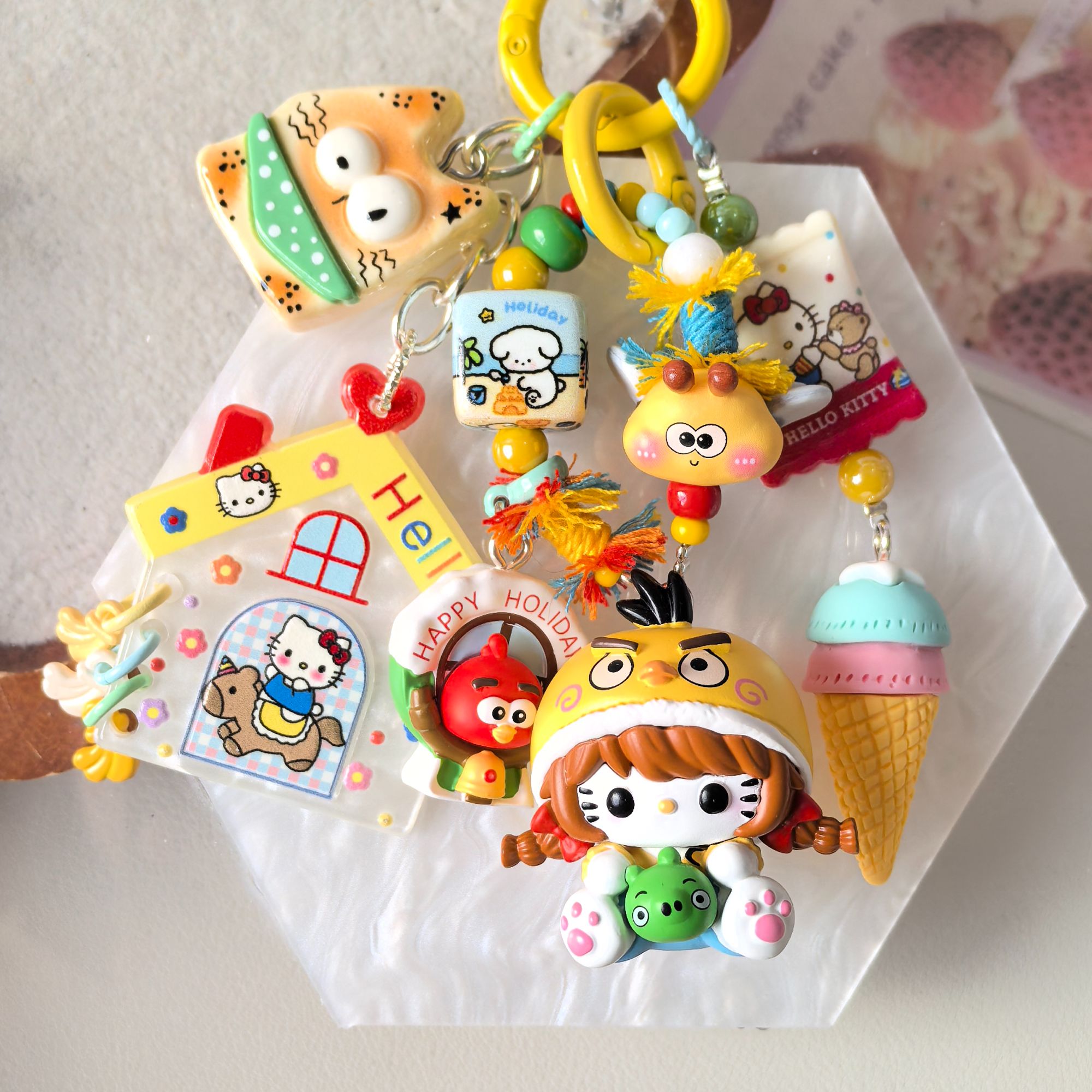 【上新专拍+kitty系列】创意手工DIY可爱手机链钥匙扣包挂串珠挂件