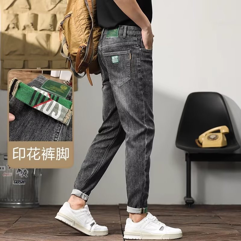 秋冬男士潮牌高品质牛仔裤修身弹力百搭直筒时尚休闲韩版长裤子