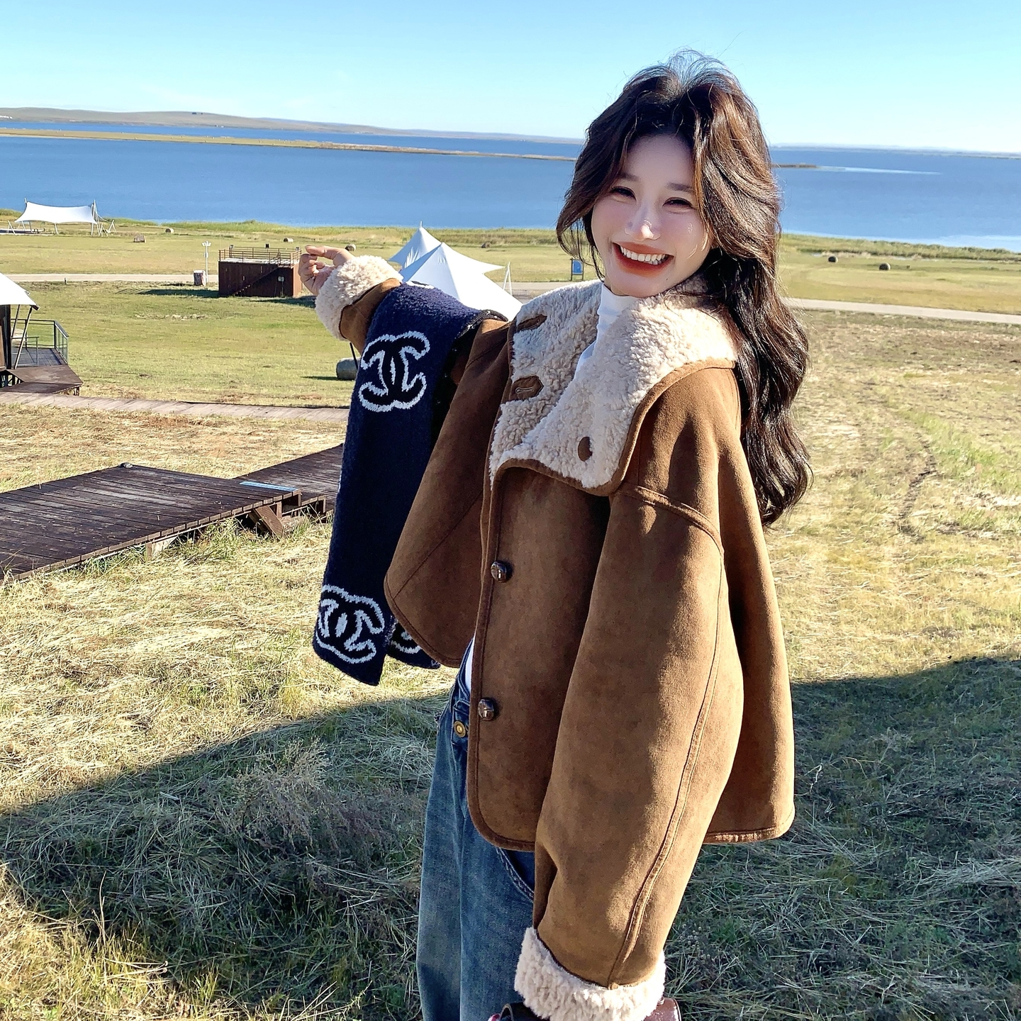 两面穿麂皮绒羊羔毛外套女2025冬季新款爆款加厚皮毛一体短款棉服