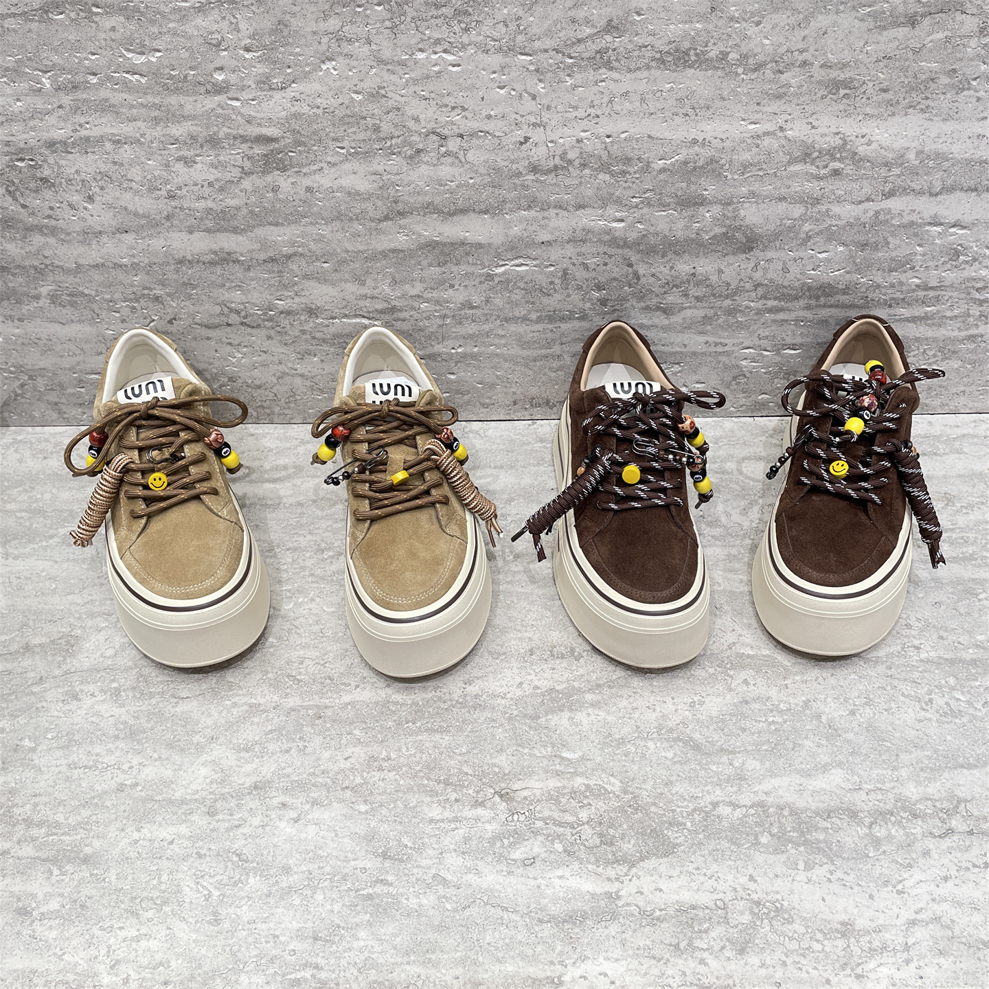 欧洲站2025秋款真皮女鞋时尚休闲百搭磨砂皮系带圆头厚底低帮板鞋