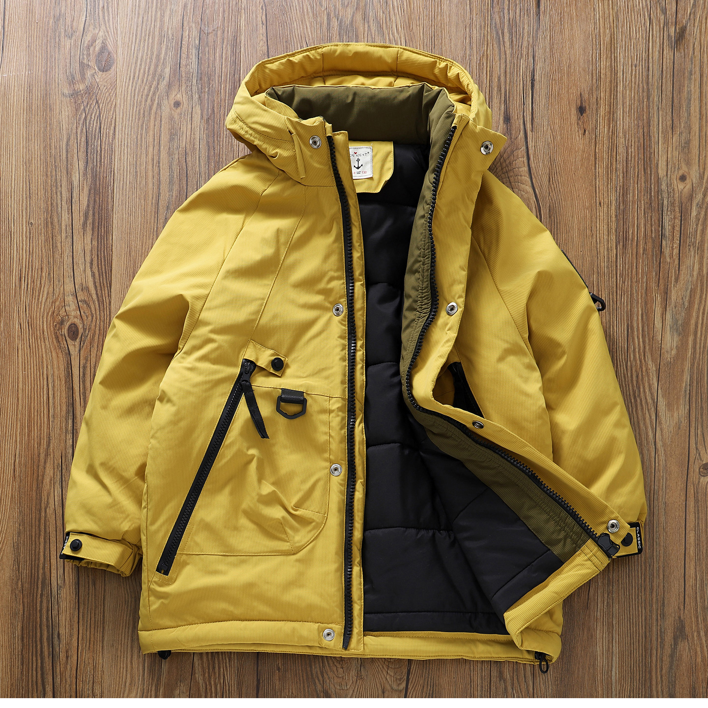 高品质童装男童秋冬季新款中长款加厚棉服~儿童中大童休闲外套B