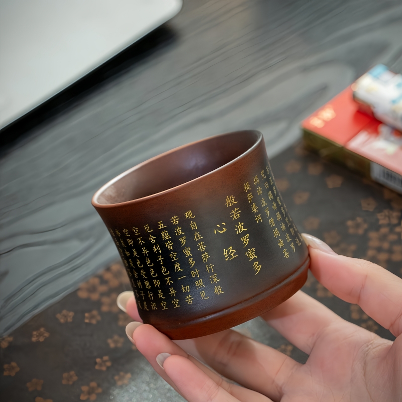 原矿紫陶竹节主人杯男士个人泡茶专用茶杯办公室喝茶杯网红茶器