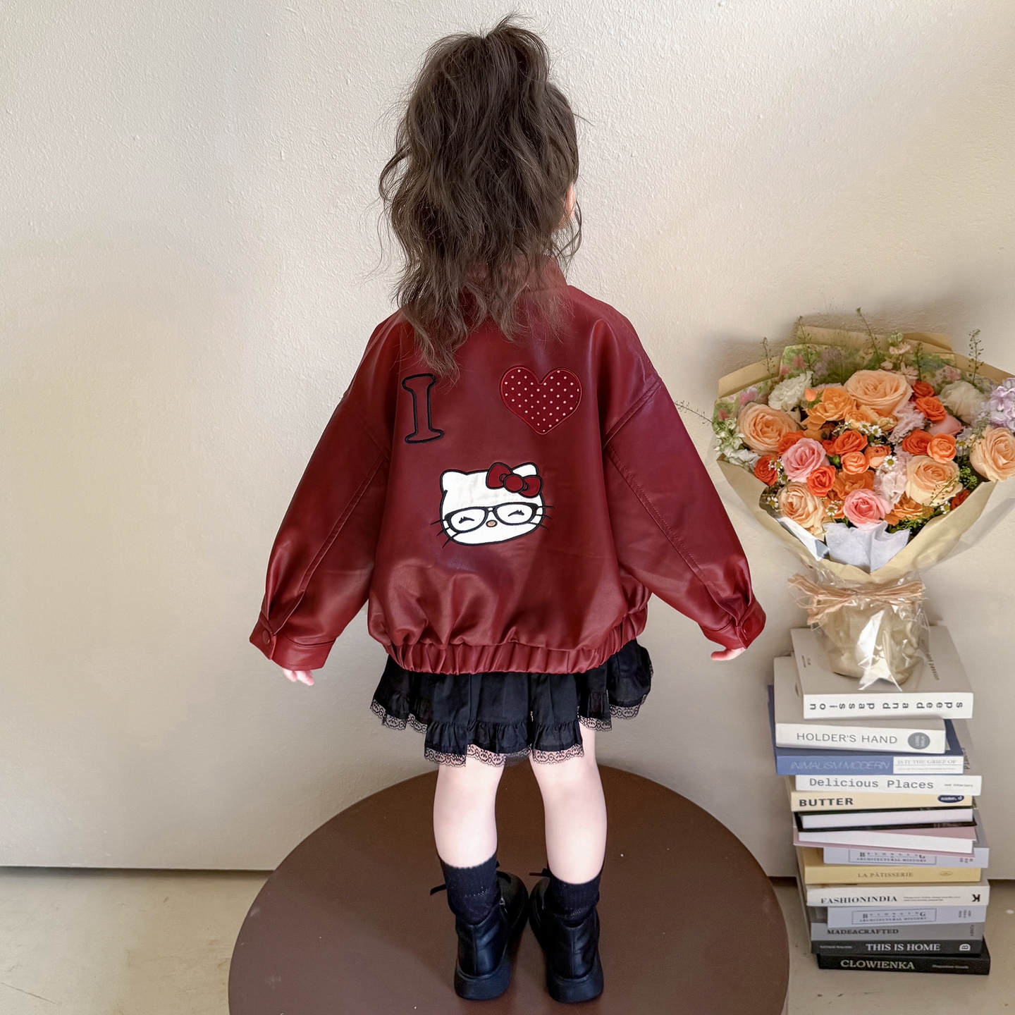 女童皮衣外套春秋款2025新款洋气儿童时髦秋装上衣宝宝秋季夹克衫