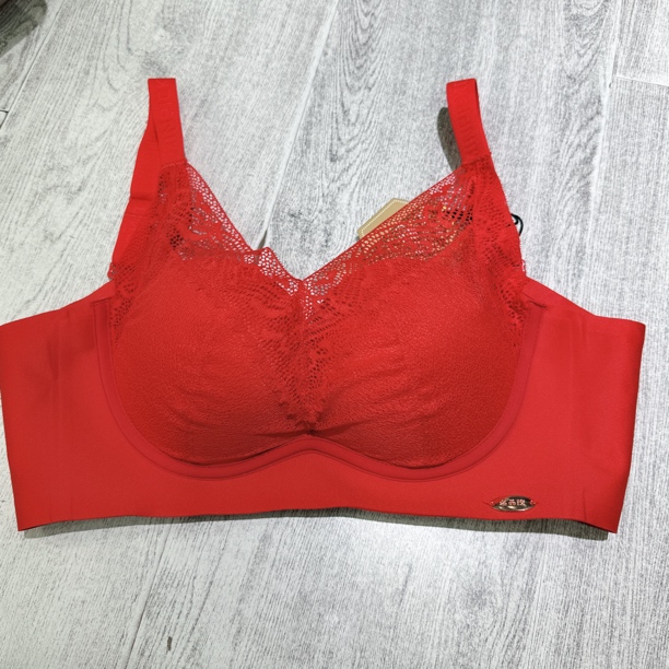 【乌查强推】舒适性感丰满不空杯聚拢文胸内衣女士红色蕾丝8168品脉