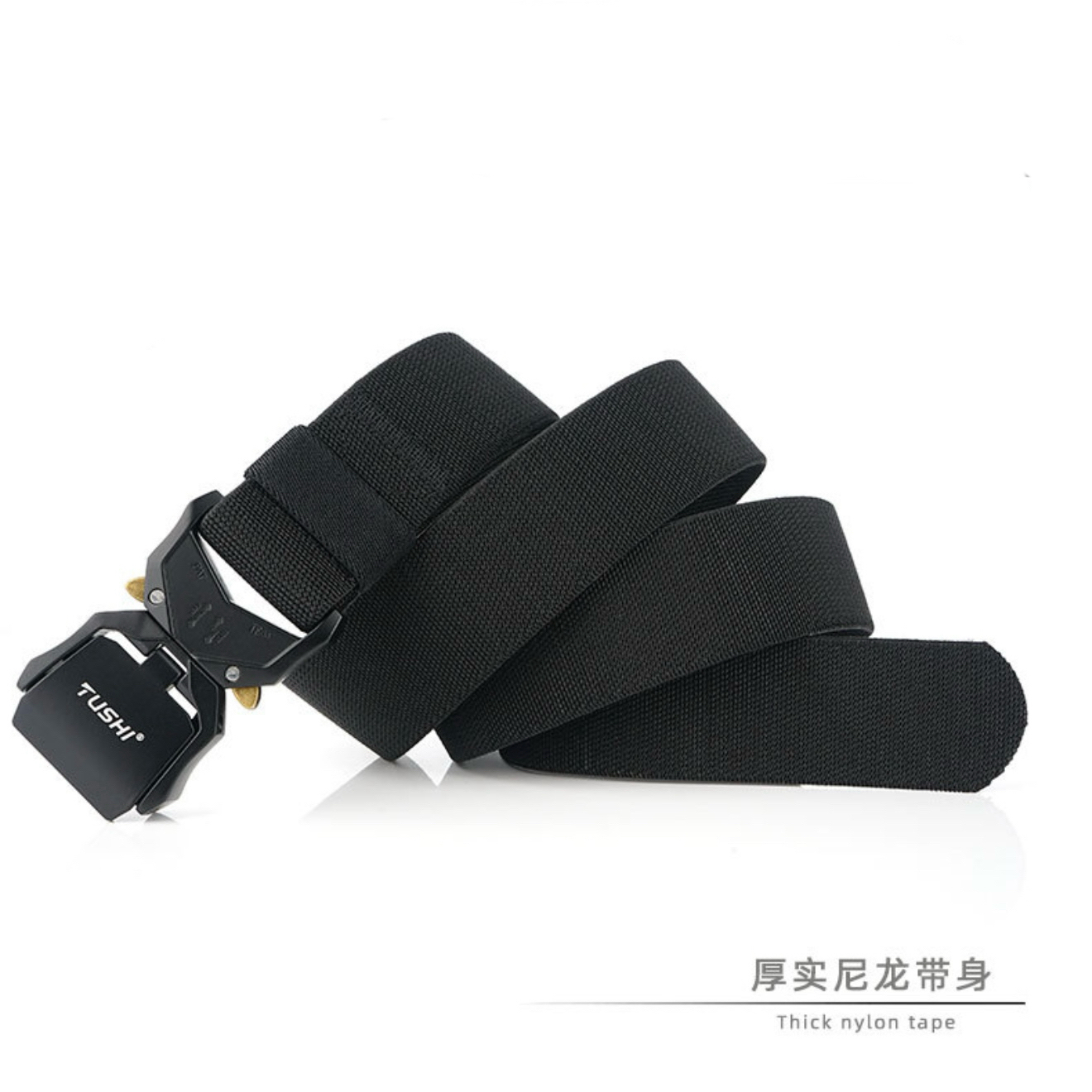 [砺兵户外]铝合金扣头战术弹力腰带眼镜蛇便捷军训尼龙编织内腰带