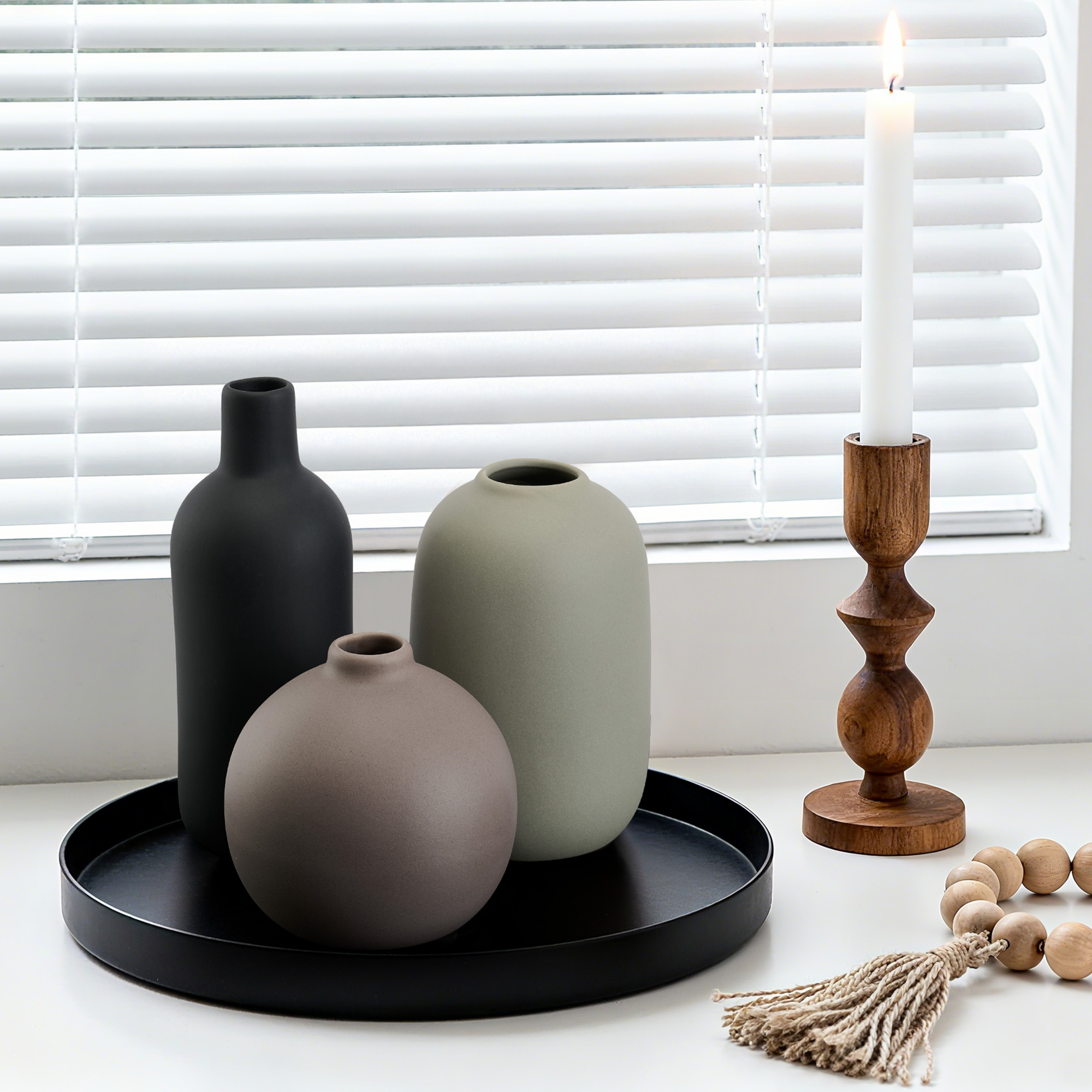 北欧网红ins干花插花小花瓶餐桌茶几客厅轻奢现代陶瓷装饰品摆件