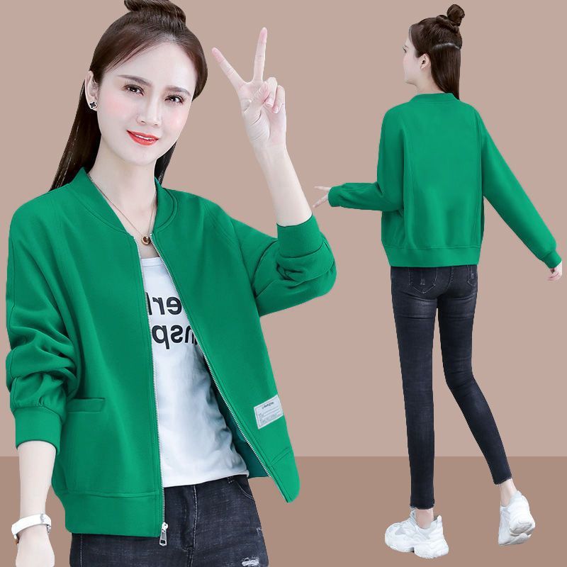 棉质开衫卫衣外套女款2025春秋季新款韩版时尚休闲洋气百搭棒球服