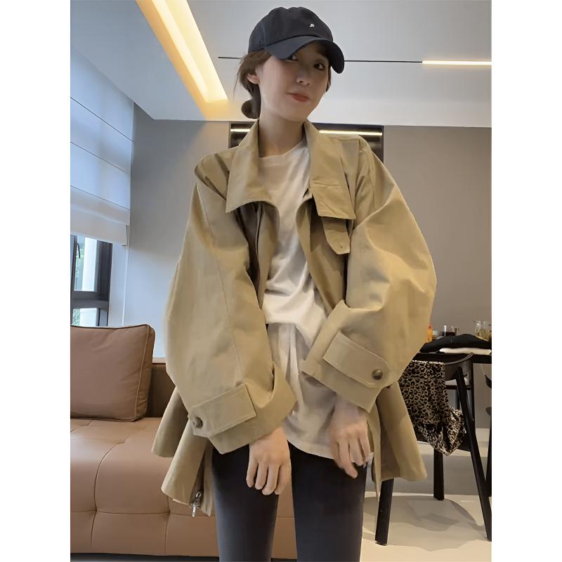 卡其色风衣外套女2025春秋新款小个子早秋休闲韩系高级感日系
