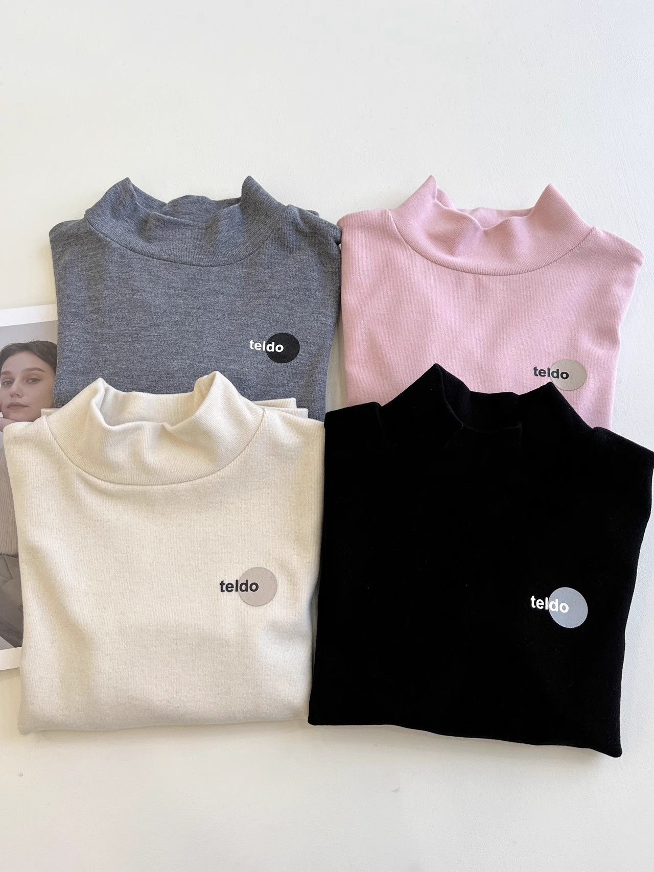 韩系中小儿童双面德绒保暖加厚打底衫秋冬男童女童内搭半高领上衣