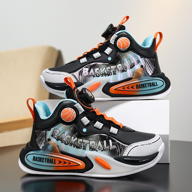 2026新款蓝球鞋旋钮扣防滑减震轻便男童秋冬季运动鞋中大童运动鞋