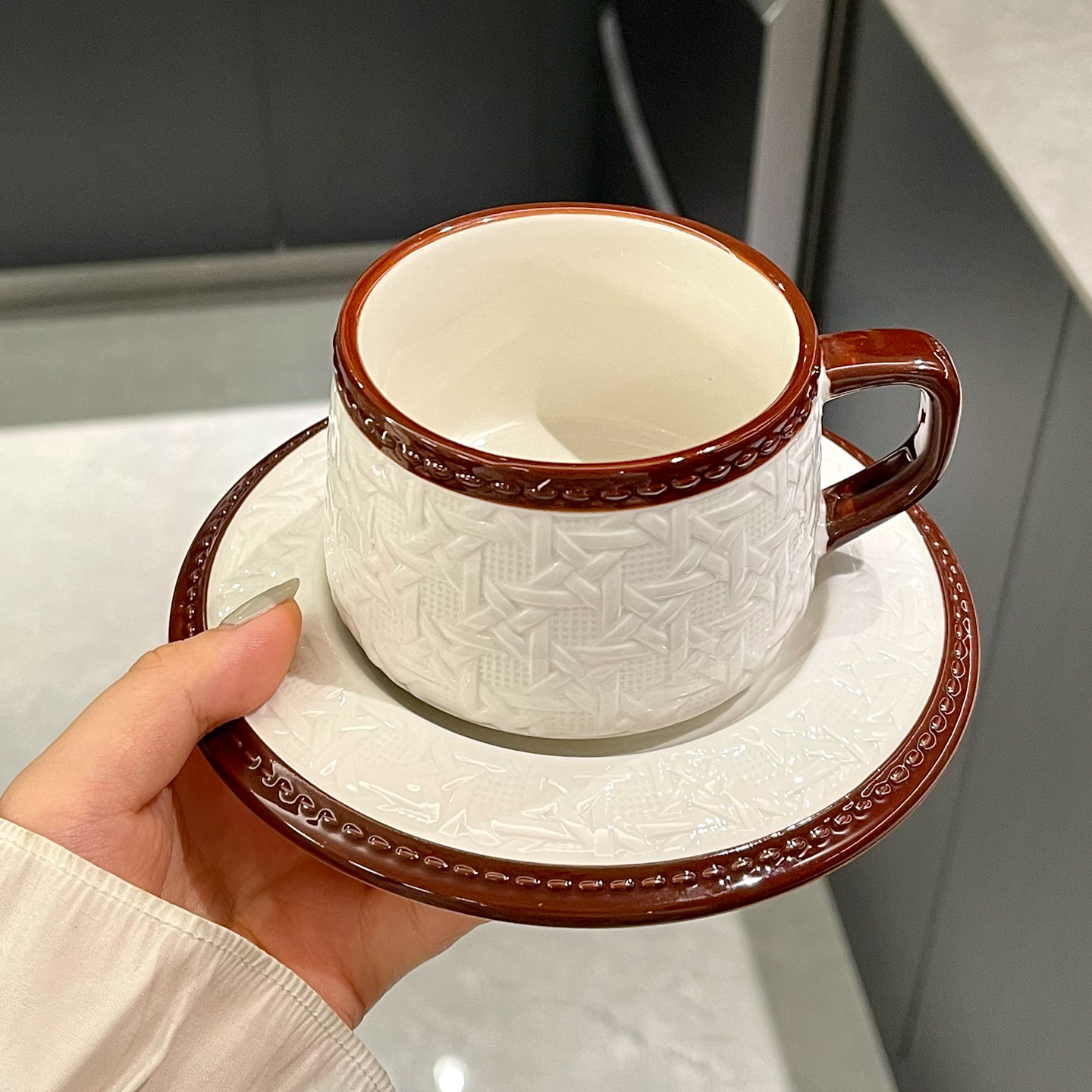 高级感咖啡杯子高档精致陶瓷女士个人专用杯轻奢高颜值设计感小众