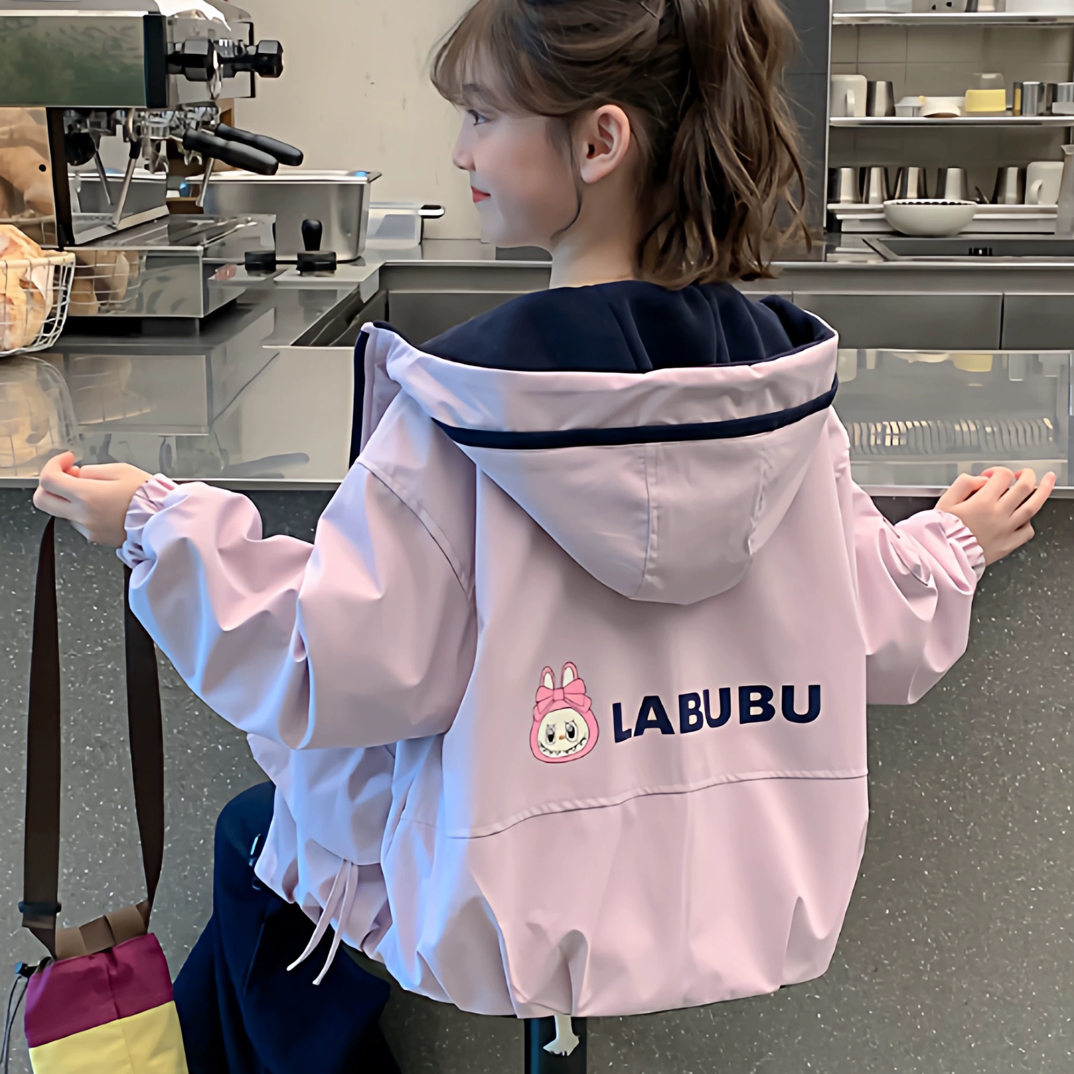 女童外套秋冬装2025新款洋气儿童装冬季加绒加厚大童拉布布双面穿