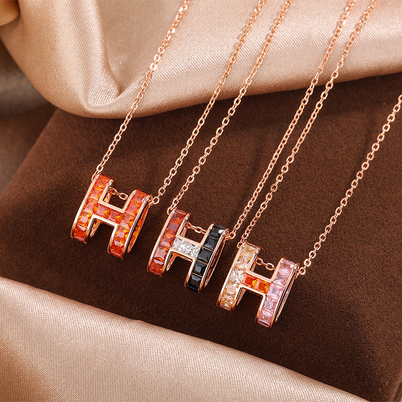 恋回眸 坠链均925银合成锆石 轻奢时尚银项链生日礼物送女友百搭