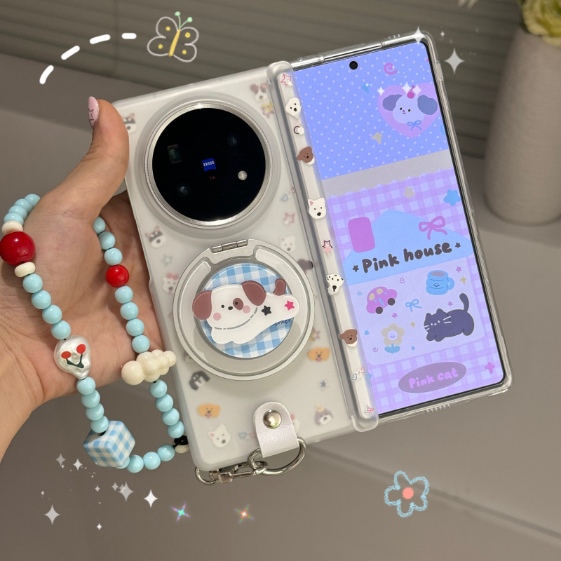 适用vivoxfold5磨砂全包后壳镭射背卡贴纸全包保护手机壳磁吸支架