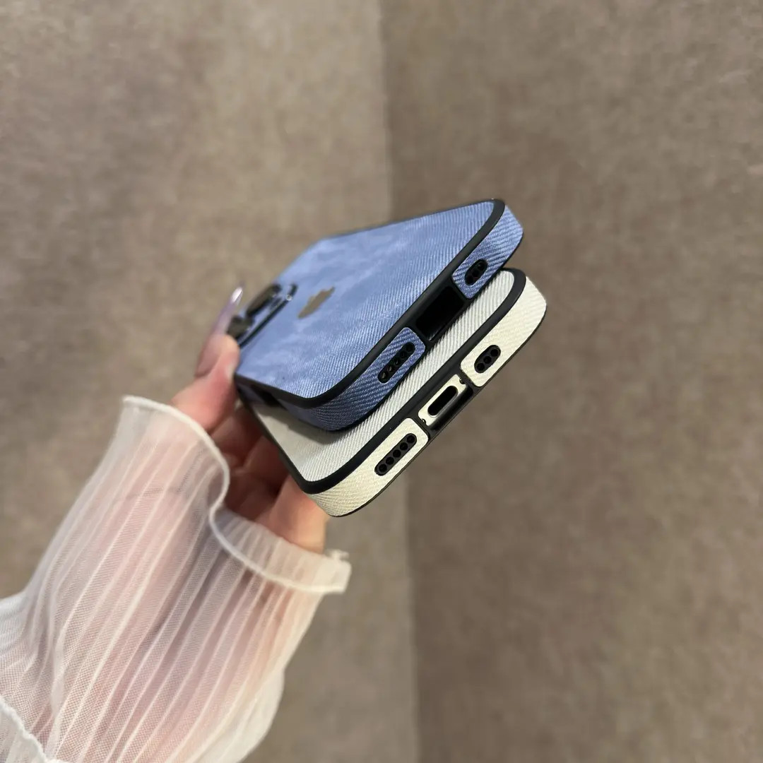 熏衣紫适用苹果16promax手机壳全包15牛仔布14自带镜头膜13/12女