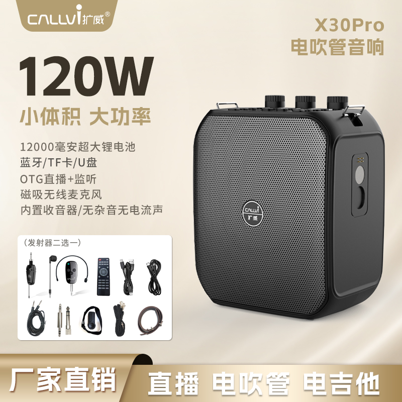 扩威X30Pro大音量重低音蓝牙音响乐器专用音箱电吹管萨克斯二胡